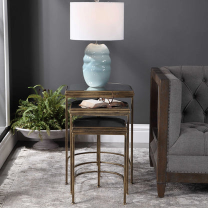 Mirrored Nesting Tables, Set of 3