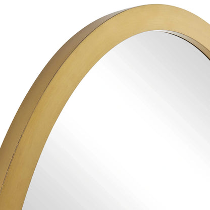 Antique Brass Oval Mirror