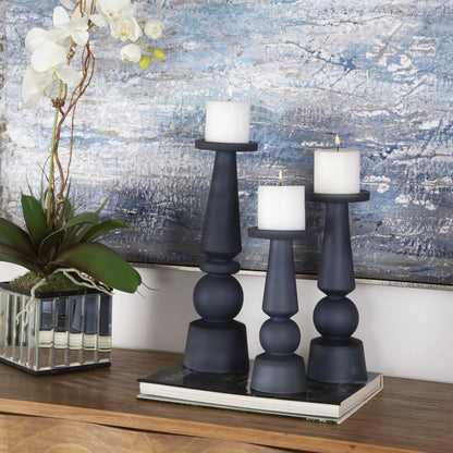 Glass Candleholders Set/3