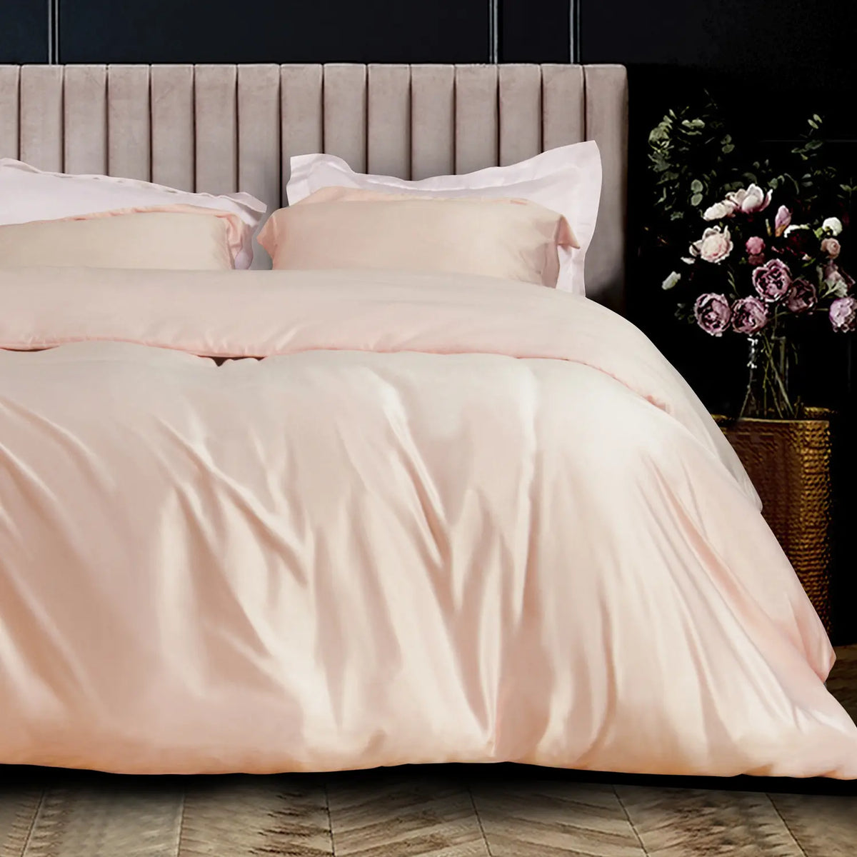 Satin Duvet Cover Set, Ultra Luxury and Soft with Hidden Zipper Design Comforter Cover Set 3 Pieces