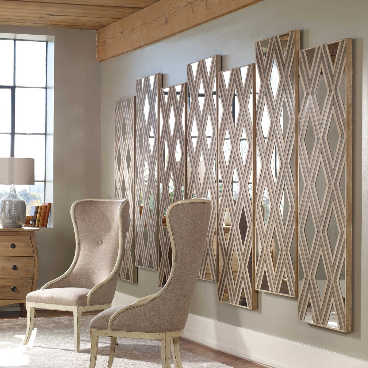 Geometric Argyle Pattern Wall Mirror