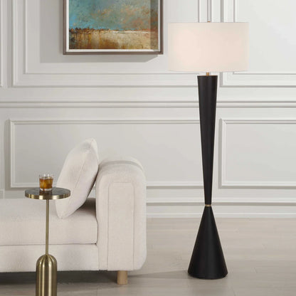 Black Tapered Floor Lamp