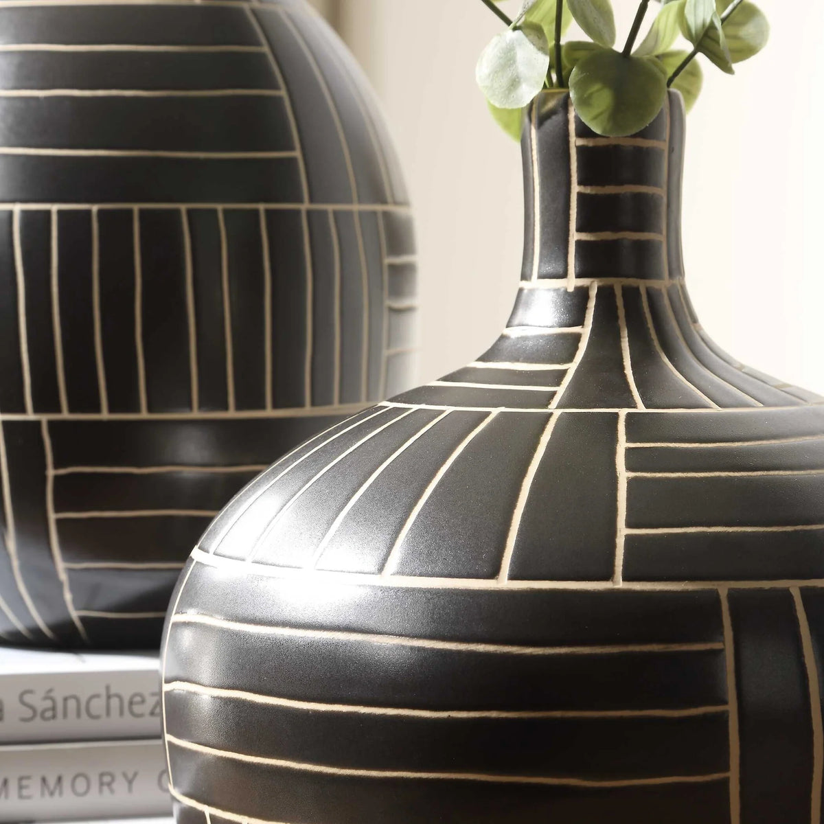 Geometric Ceramic Vases, Set of 2