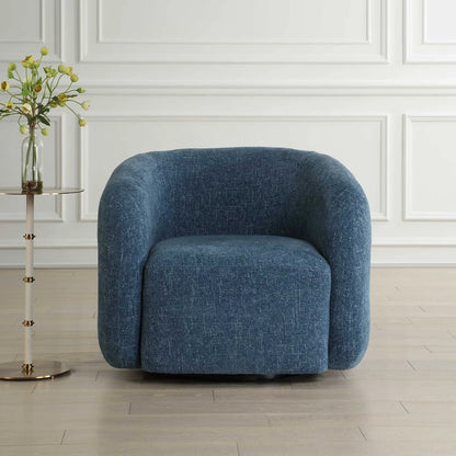Blue Swivel Barrel Chair