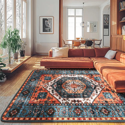 Neutral Vintage Washable Area Rug | Non-Slip, Machine Washable | Sizes 2×3 to 8×10