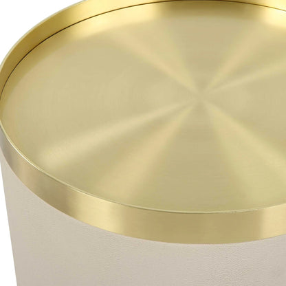 Brass & White Accent Table