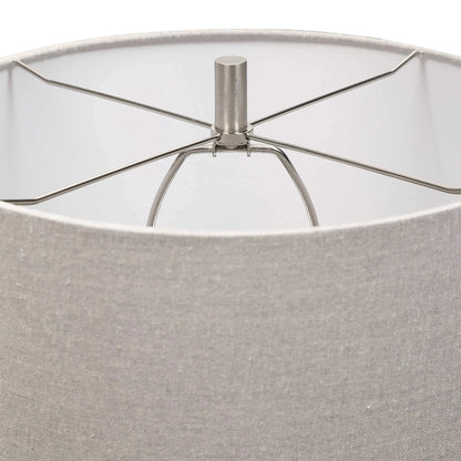 White Crackle Table Lamp
