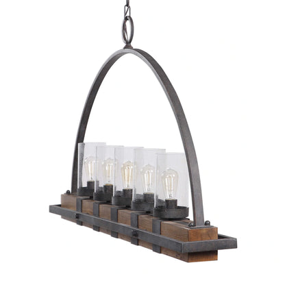 5-Light Rustic Linear Chandelier