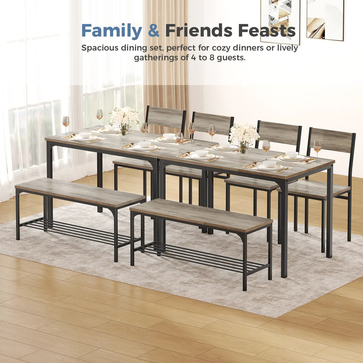Space-Saving Dining Table Set for 4