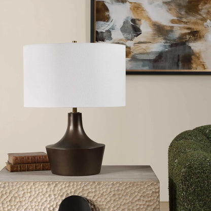 Curved Bronze Table Lamp