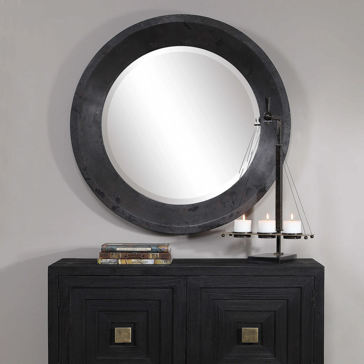 Round Industrial Mirror