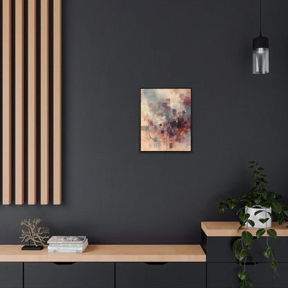 Abstract Framed Canvas Wall Art | 100% Cotton Canvas on Poplar Wood Frame, Walnut or Black | Five Vertical Sizes