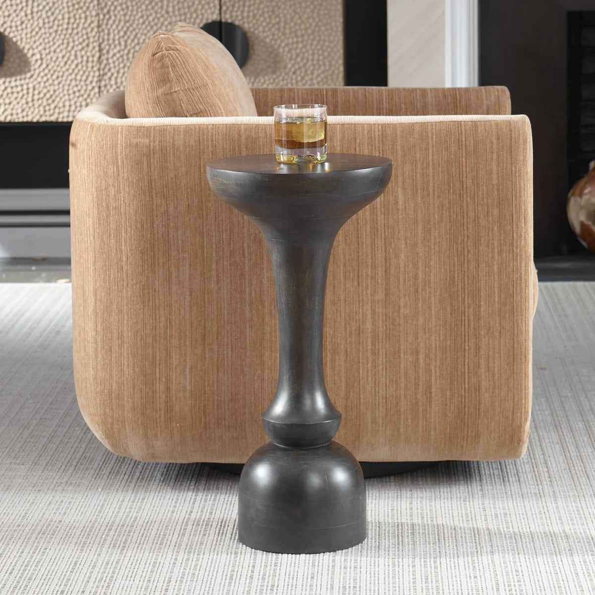 Hourglass Mango Wood Accent Table