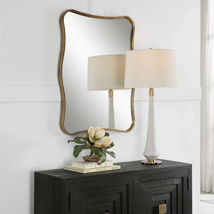Curvy Black Vanity Mirror