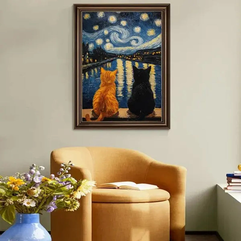 Your Own Van Gogh Masterpiece: Starry Night Over the Rhone 5D Full Drill Rhinestone Diamond Art Kit for Wall Decor