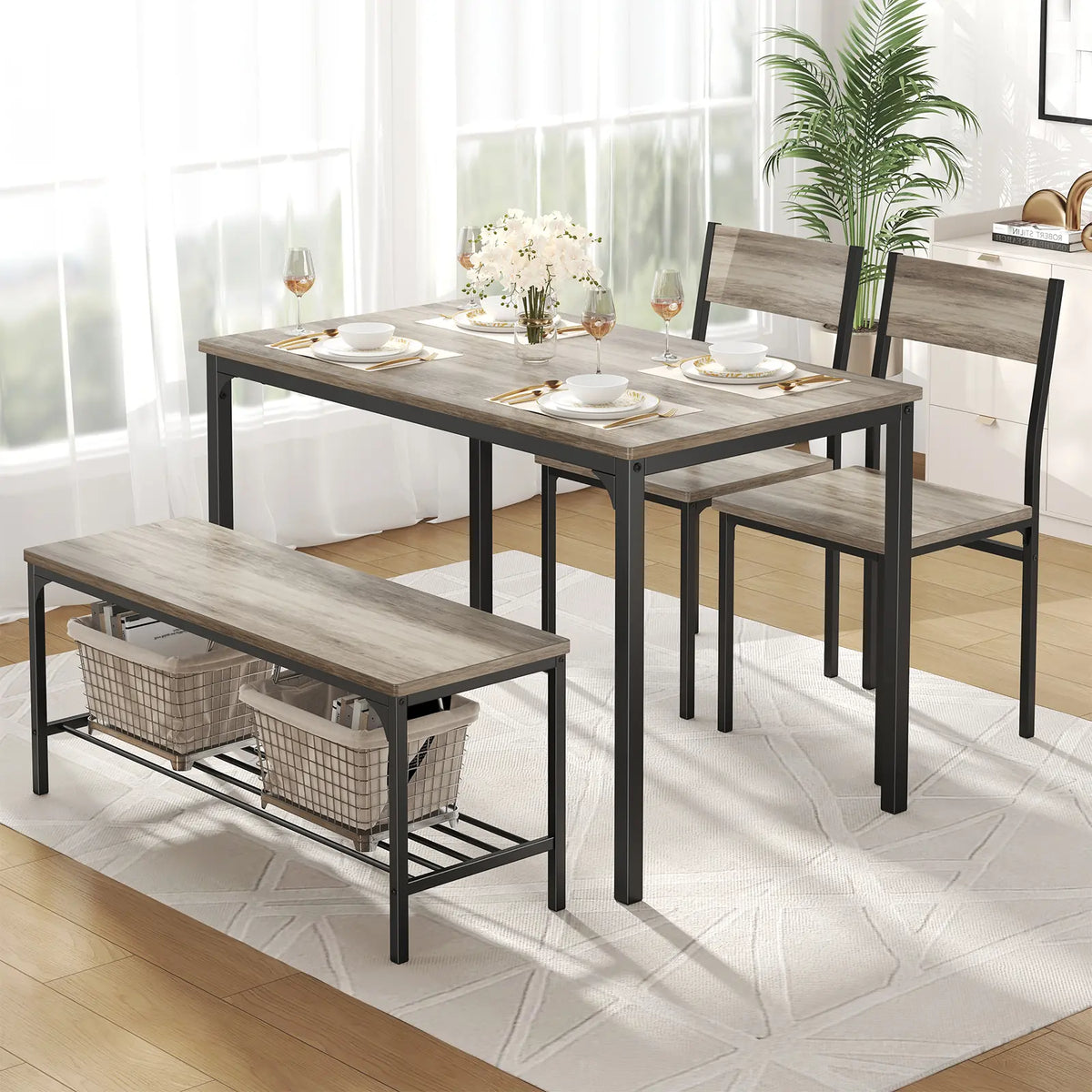 Space-Saving Dining Table Set for 4