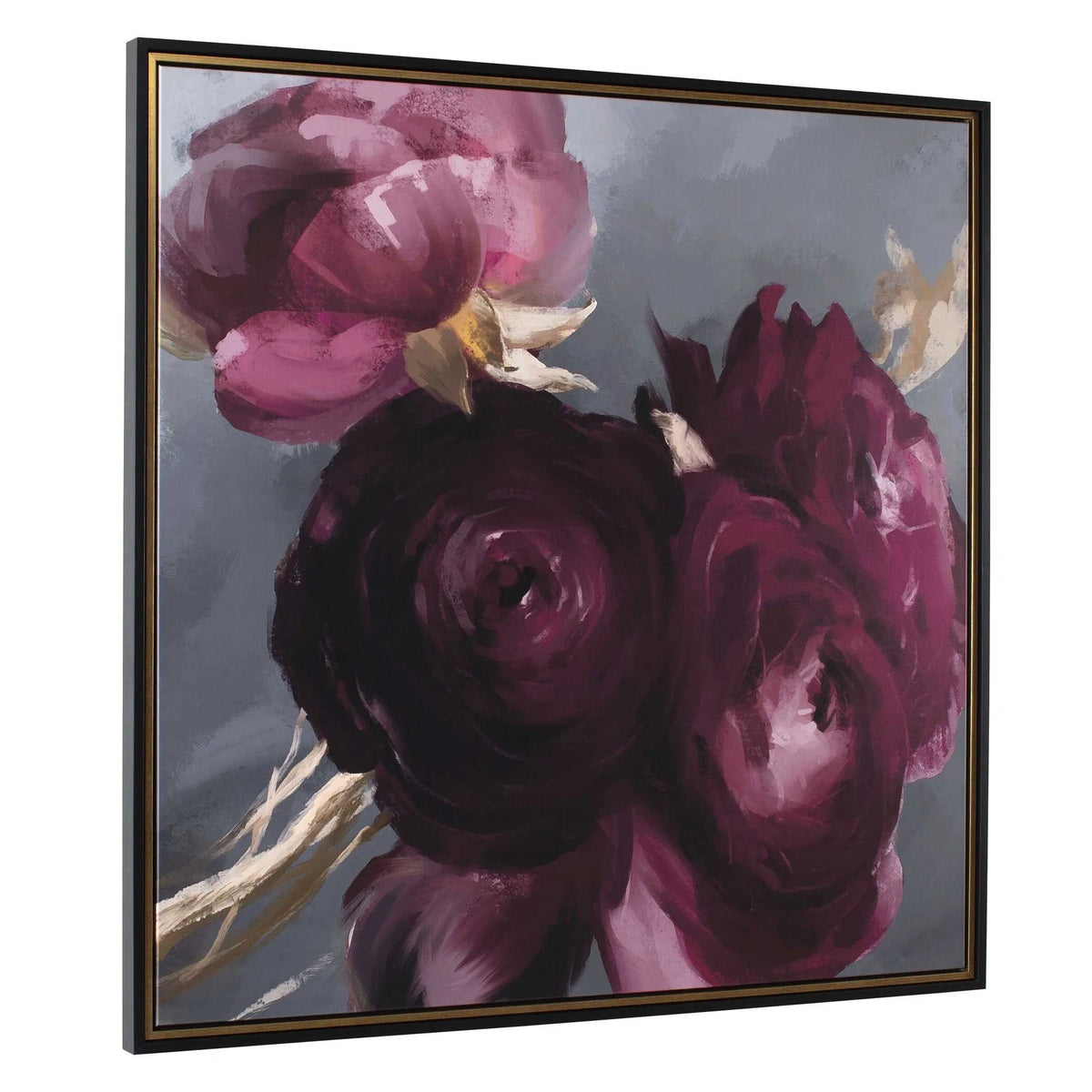 Framed Plum Ranunculus Floral Art