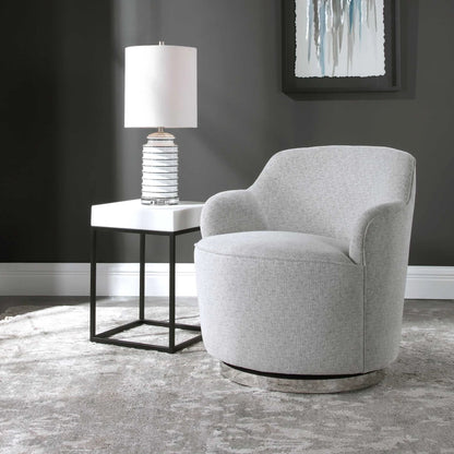 Woven Linen Swivel Chair