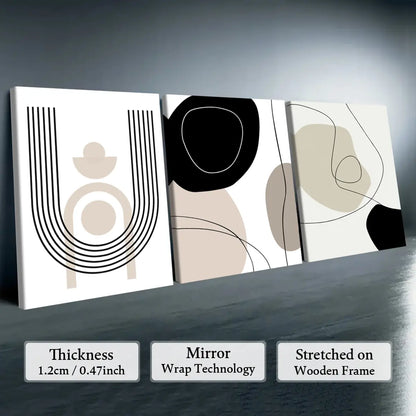 Elevate Your Space with Our 3-Piece Wooden-Frame Canvas Print Set – Stunning Geometric Pattern for Modern Home Decor!