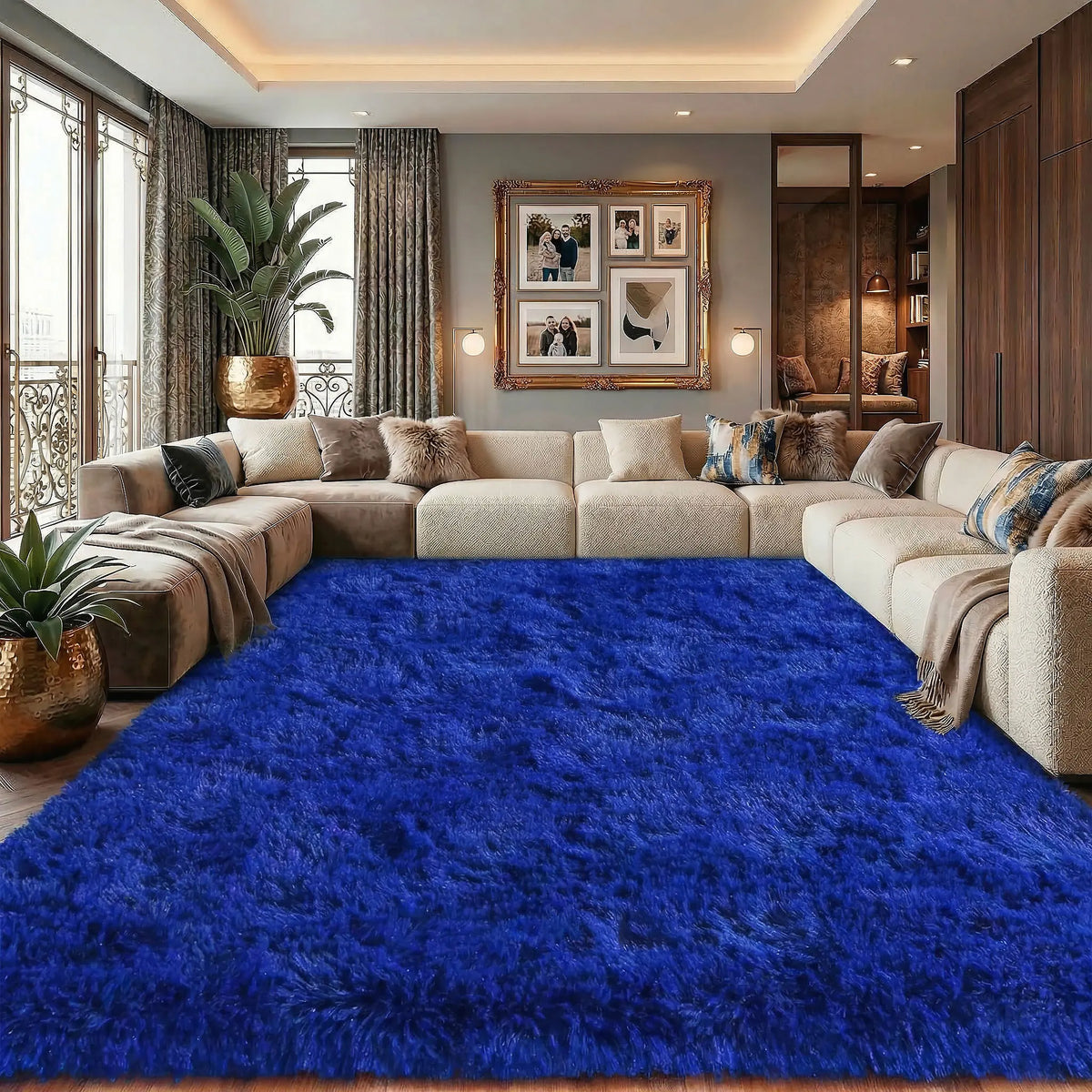 Black Soft Fluffy Shag Area Rug