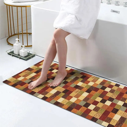 Quick-Dry Rubber Bath Mat | Nano-Porous Non-Slip Waterproof Backing, Cuttable to Fit | 4 Designs, 3 Sizes