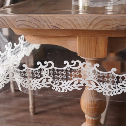 Protect Your Dining Experience with the Artbloss Vintage Clear Table Cover - Oilspill Proof PVC Tablecloth