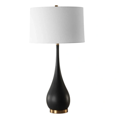 Black Stone Teardrop Table Lamp