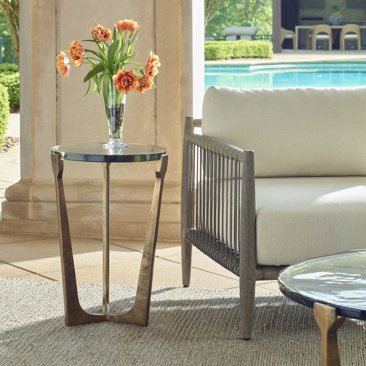 Outdoor Brass Accent Table