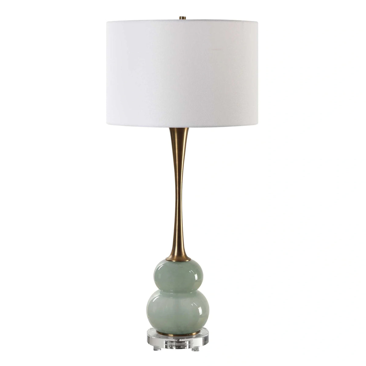 Green-Gray Glass Table Lamp