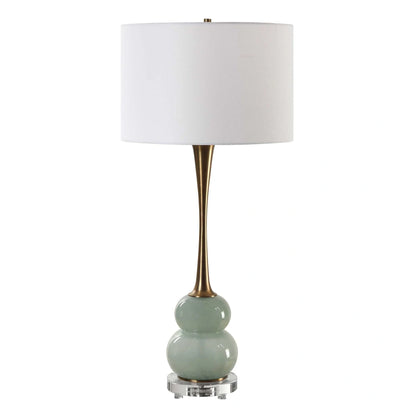 Green-Gray Glass Table Lamp