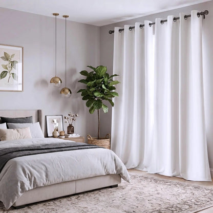 2-Panel Grommet Blackout Curtains - 52"x84" Thermal Insulated Drapes for Light Control and Noise Reduction