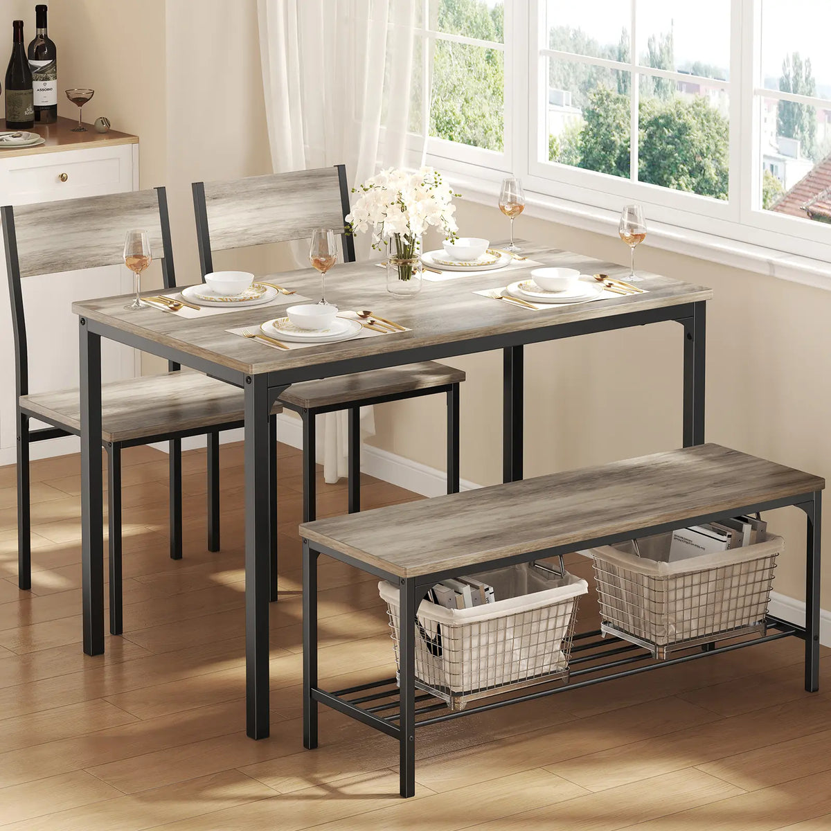 Space-Saving Dining Table Set for 4
