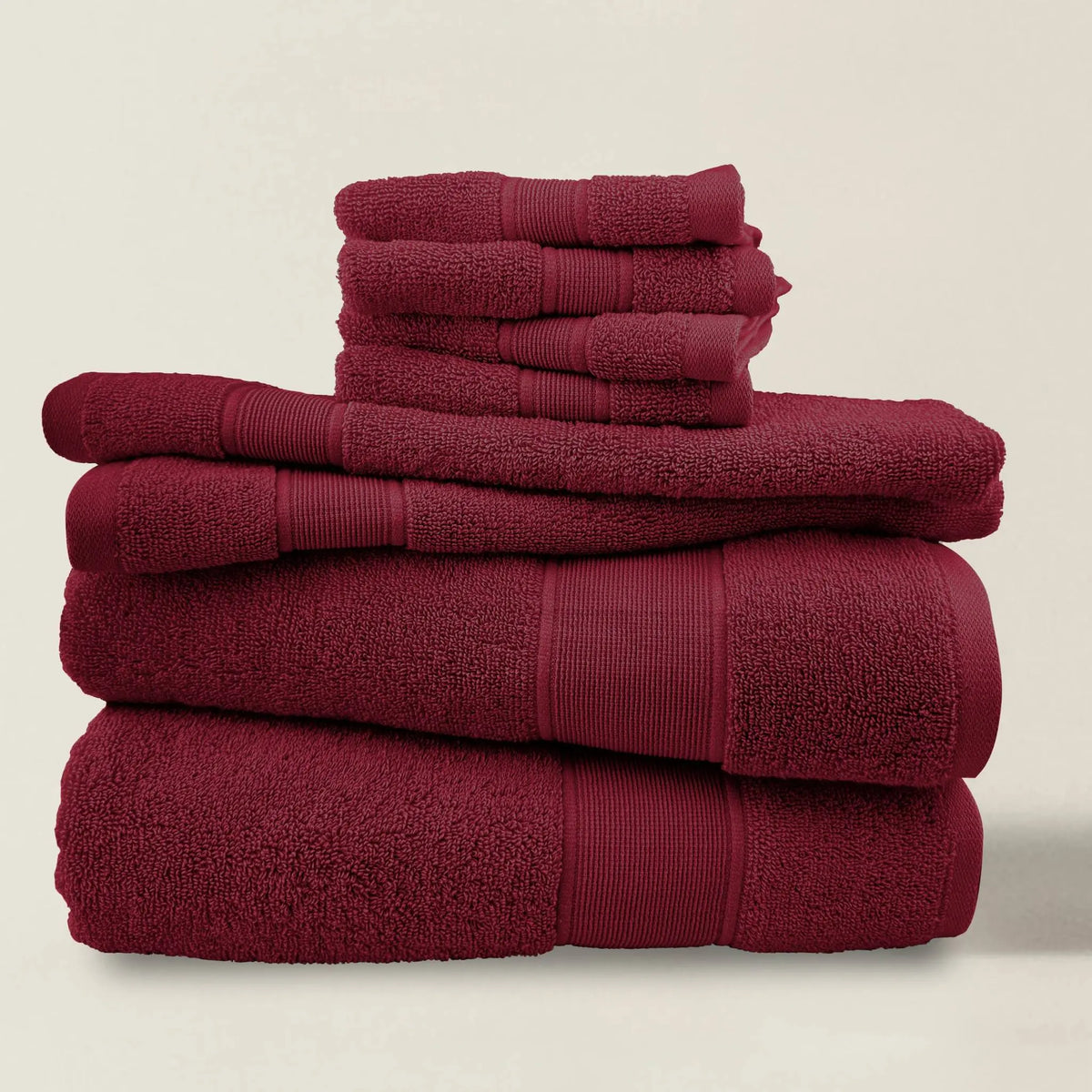 8-Piece Cotton Bath Towel Set | Anti-Bacterial Treatment | Five Colours