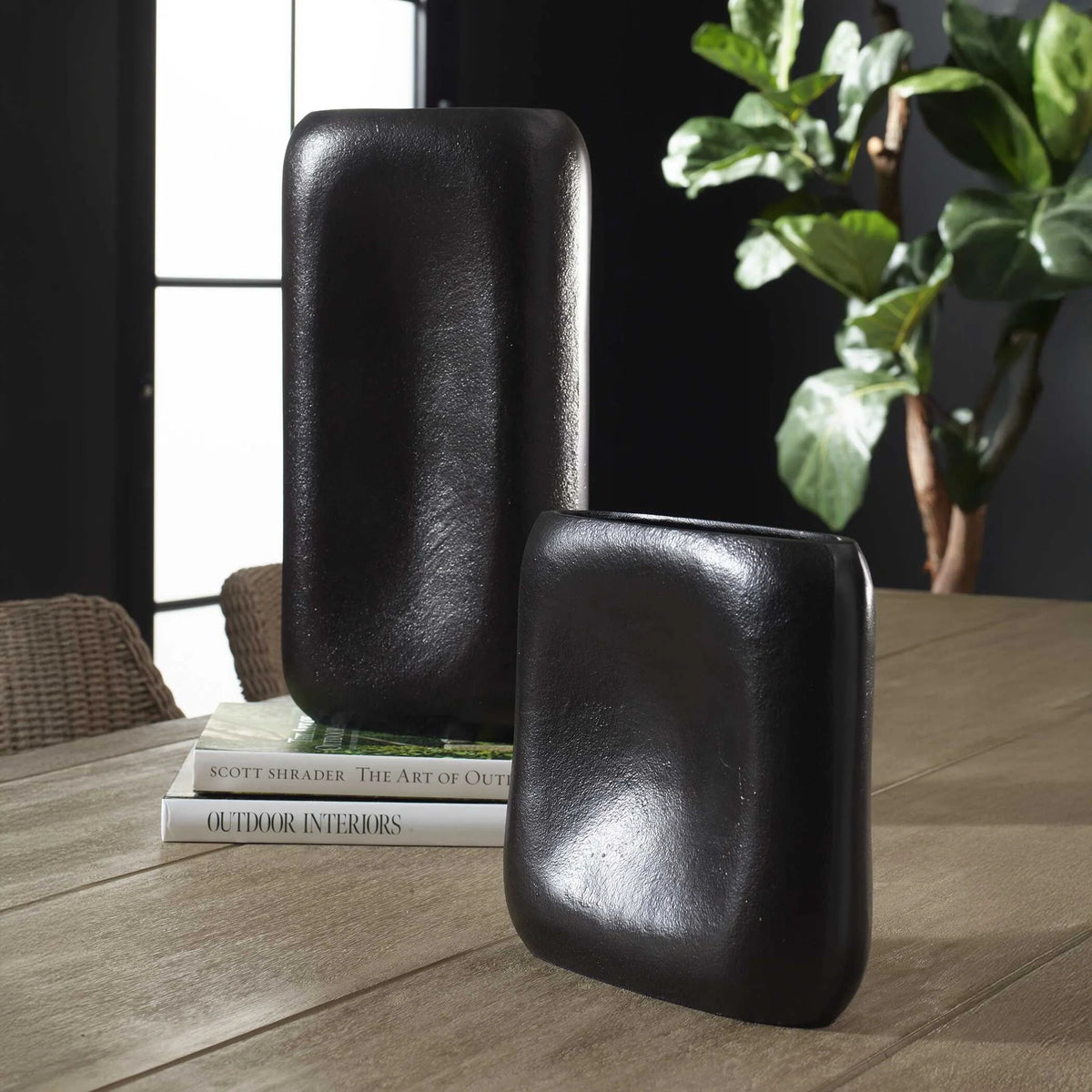 Dark Brown Vases Set/2