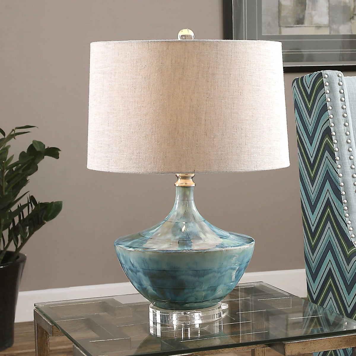 Blue Ceramic Lamp