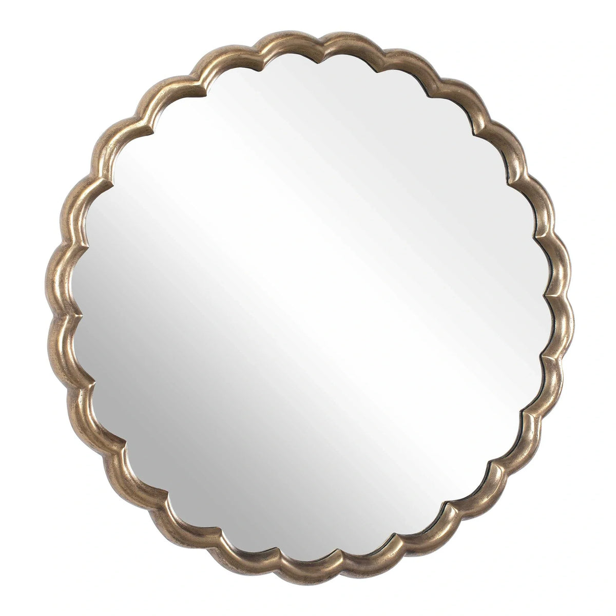 Antique Brass Round Mirror