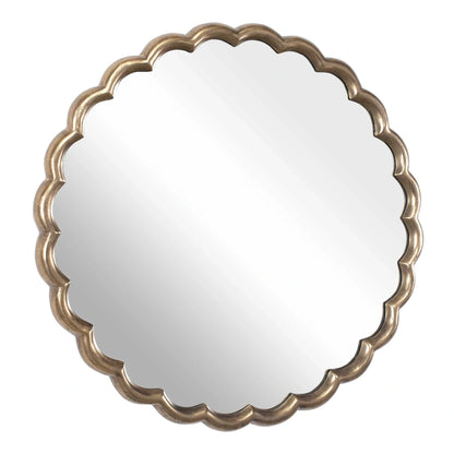 Antique Brass Round Mirror