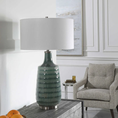 Mottled Gray Ceramic Table Lamp
