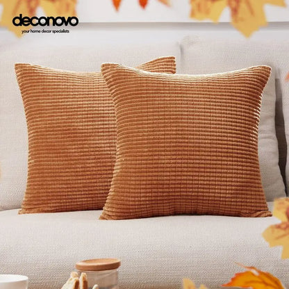 Deconovo's Corduroy Stripe Throw Pillow Covers - Set of 2