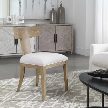 Oak Armless Accent Chair