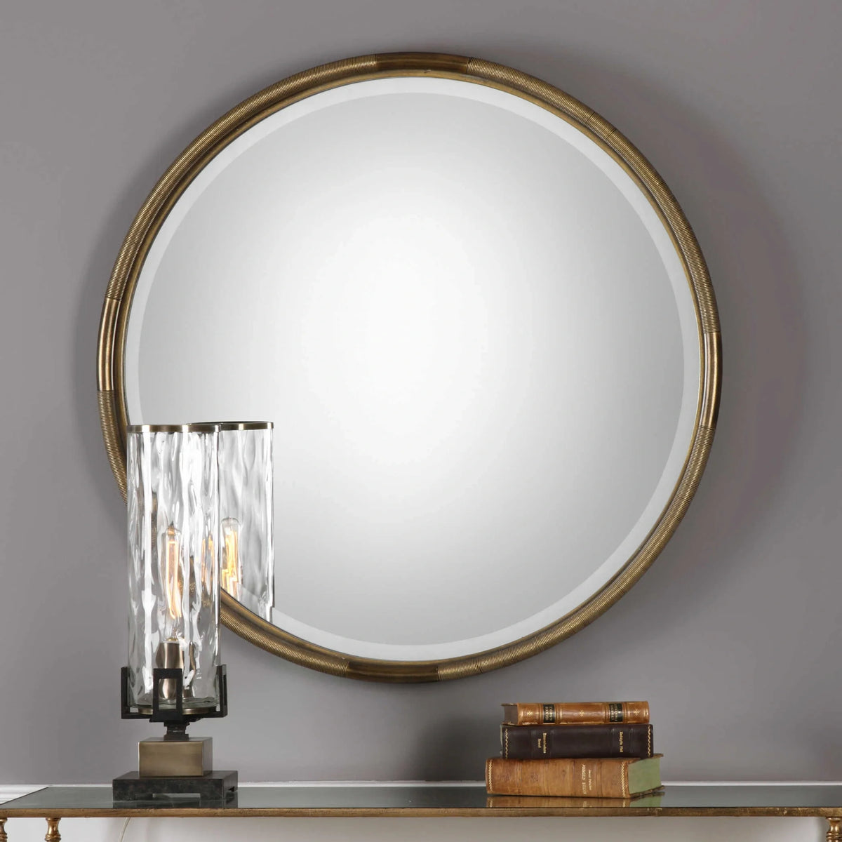 Iron Coil Round Mirror