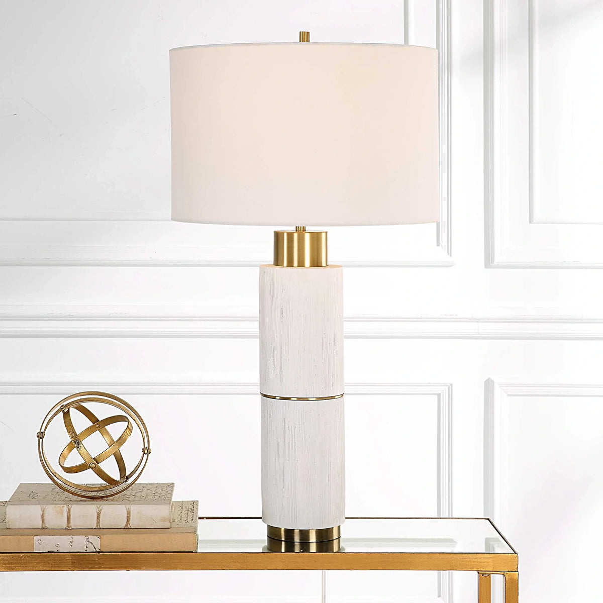 Whitewashed Table Lamp