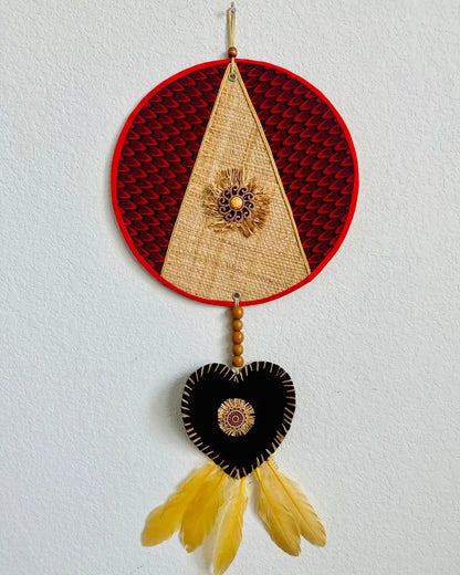 Heart of Light: Unique Handmade Wall Hanging for Vibrant Home Decor