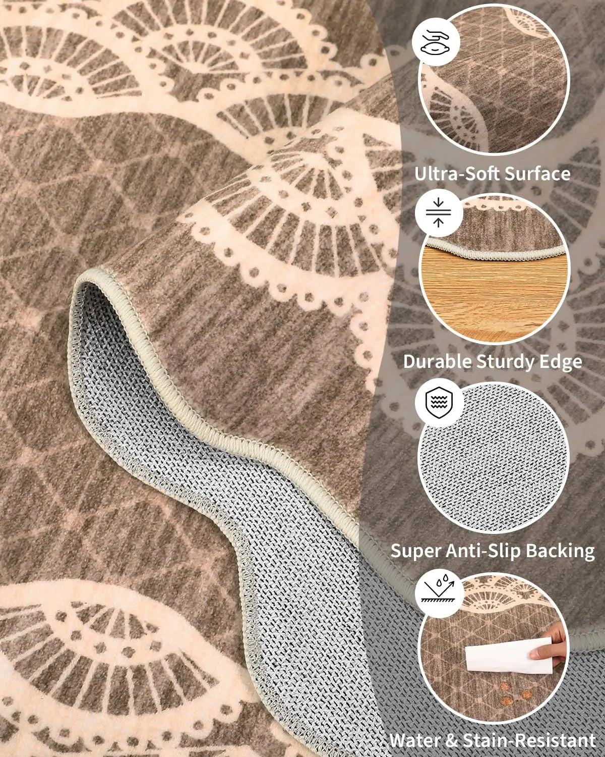 Garvee Home Decor 2x6 Camel Area Rug