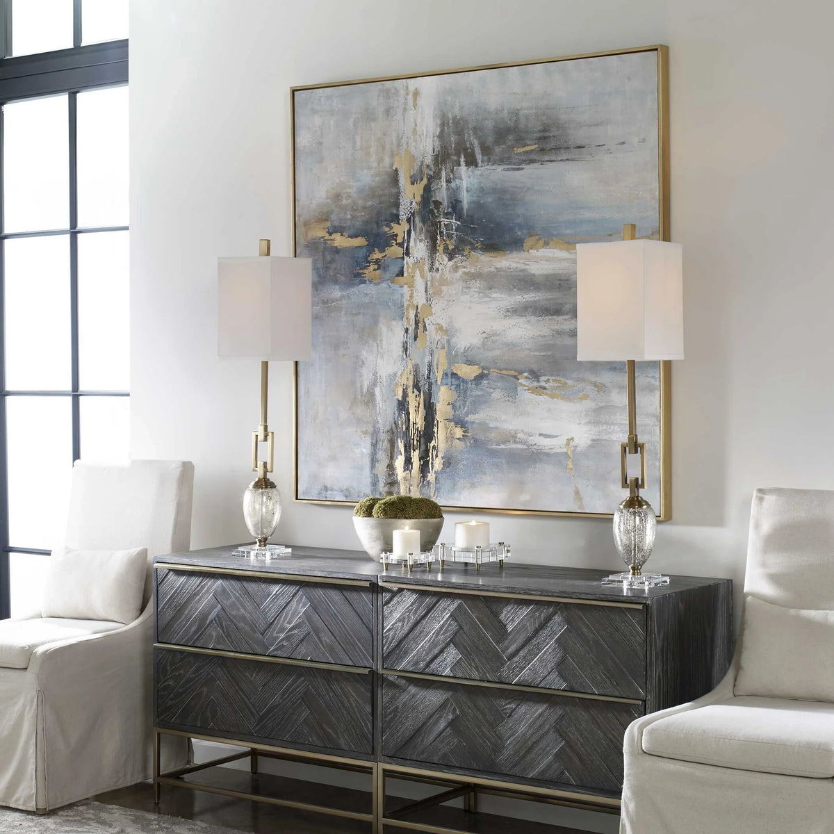 Abstract Gold Leaf Canvas Art