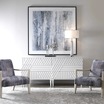 Gray Chenille Accent Chair