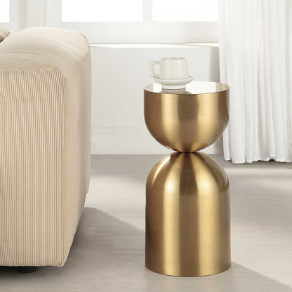 Sculptural Gold Accent Table