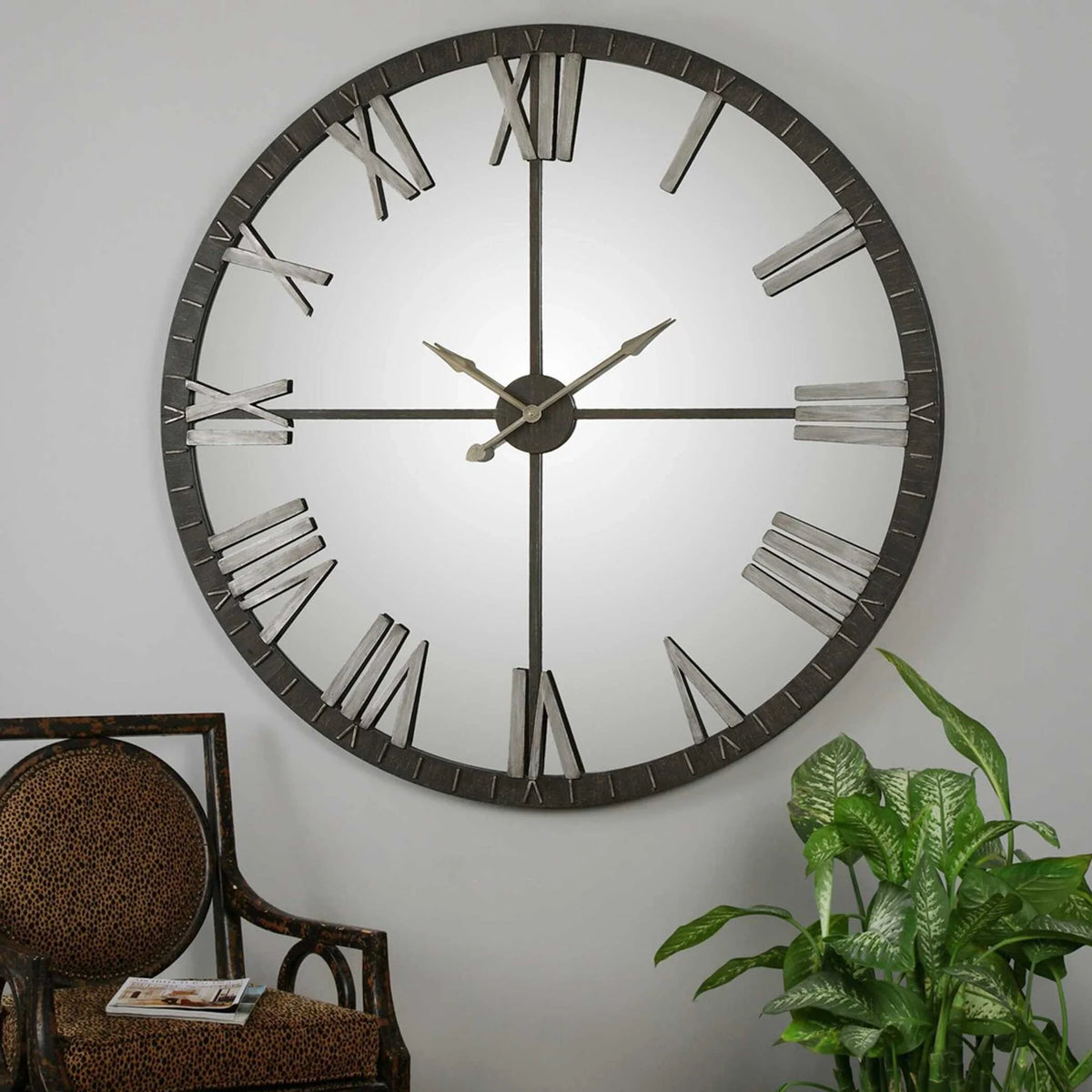Large Bronze Wall Clock