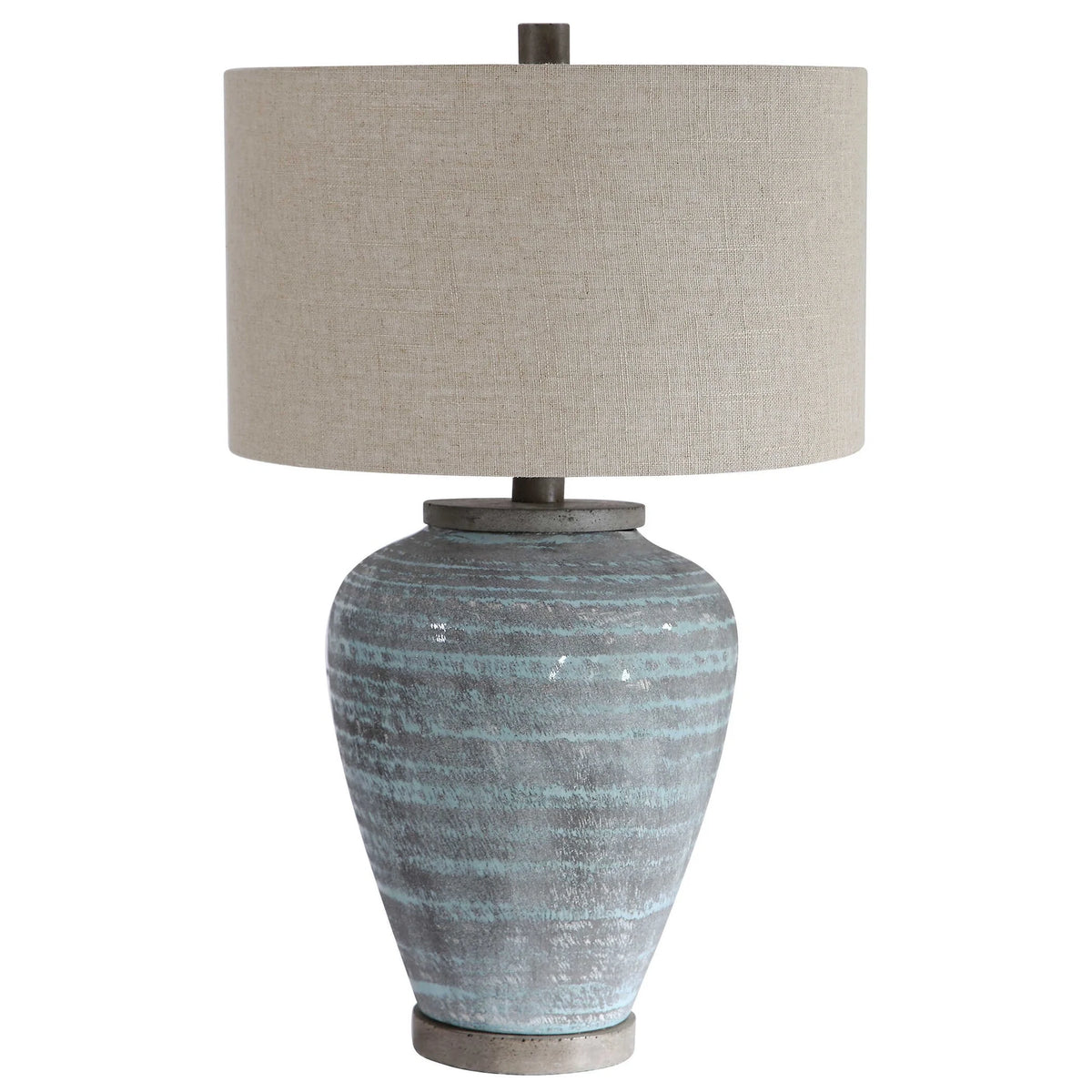 Light Aqua Crackle Table Lamp