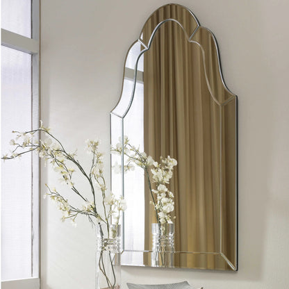 Frameless Arched Beveled Mirror